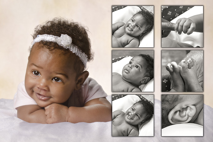 African American 3 month baby portrait